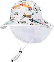 [Generic] Toddler Visor Girls Kids Adjustable Chin Strap Sun Hats Summer Spring Sun Hat Cute Cartoon Outdoor Beach Bucket Cap Hats Kids Paper