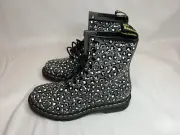 Dr. Martens 1460 Loud Leopard Lace Up Boots - Gunmetal NWB US 9 UK 7*