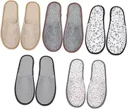 CIMAXIC 5 Pairs Slip Slippers Home Indoor Guest Shoes Hotel Beauty Salon Fuzzy Soft Unisex Comfort