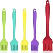5 Pack Silicone Basting Brush Set, Heat Resistant Pastry Brushes Spread Oil Butter Sauce for BBQ Grill Barbeque Kitchen Baking Cooking Pastries - 1 Large & 4 Small