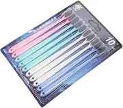 FRCOLOR 10Pcs Bamboo Charcoal Toothbrush for Oral Care Ergonomic Slip Design Durable Straw Handles Soft Bristles for Teeth Cleaning and Beautiful