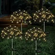 2PCS Solar Powered 120 LED Firework String Fairy Lights Landscape Walkway Lamp