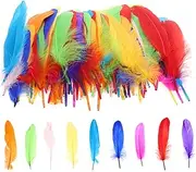 LALAFINA 120pcs Hard Big Floating DIY Crafts Plumes Decoration DIY Craft Making Plumes Wedding Props Dark Green Cupcake Toppers Blue Chicken Toddler Mask
