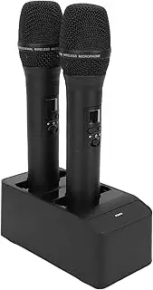 Jectse Double Handheld Wireless Microphone System Portable Rechargeable Mics for Karaoke Singing, Li Battery Included