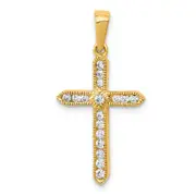 14k Yellow Gold 1/4 Ct. Lab Grown Diamond VS/SI+ G+ Cross Pendant