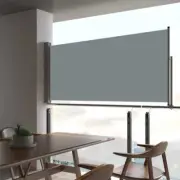 Outdoor Patio Retractable Side Awning Sun Blinds Privacy Screen 60x300cm Grey