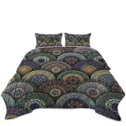 A Bunch of Oriental Mandalas Coverlet