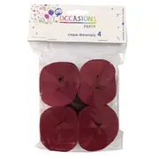 Maroon Crepe Streamers (Pack of 4)