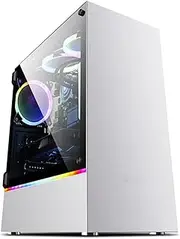 Mid-Tower E-ATX/ATX/MicroATX/ITX Computer Case, Tempered Glass Panel, Vertical GPU Bracket RGB Mode