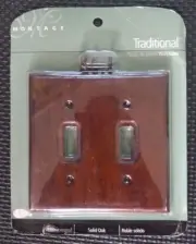 SOLID OAK 2 Toggle Wall Plate Traditional
