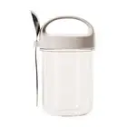 Glass Food Container for Oatmeal Cup with Spoon Lid Leak-proof Overnight Oats