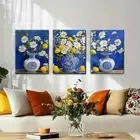 3pcs Blue and White Porcelain Bright Perfect Wall Art Canvas Framed 50x70cm