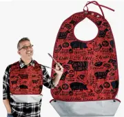 Funny Adult Bib For Men & Women, Waterproof Backing, Crumb Catcher-