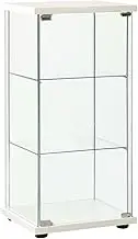 vidaXL Storage Cabinet Home Indoor Interior Sideboard Cupboard Bookcase Standing Book Shelf Display Cabinet Furniture Tempered Glass White