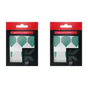 6pc Target K-Flex Moulded Dart Flight & Shaft No.2 Medium - Green