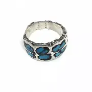 One of a Kind, Handmade Sterling Silver and Turquoise Men's Ring Size 11 #270