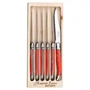 Laguiole Jean Neron 6pc. Steak Knife Set - Red