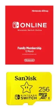 Nintendo Switch Online Eshop Family Membership 12 Months+256GB MicroSDXC
