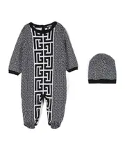 monogram pattern pajamas set 3M Black