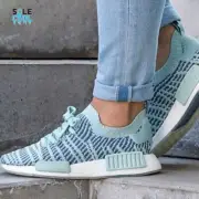 Adidas Womens NMD R1 STLT Gray Mint Blue Running Shoes Sneakers CQ2031