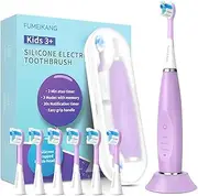 FUMEIKANG Kids Electric Toothbrushes Sonic Rechargeable Tooth Brush Gifts for Boys and Girls Smart Timer Power Toothbrush - 3 4 5 6 7 8 9 10 11 12 (Purple)