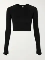 [lululemon] lululemon - Swiftly Tech Cropped Stretch-jersey T-shirt - Black - US10 US 10 Black