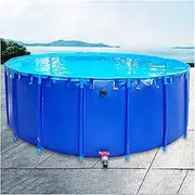 PVC Canvas Fish Pond Pool, Round Thickening Fish Pond Pool, Portable Water Storage Container Tank, Outdoors Water Storage Tank for Irrigation(1.2x1m)