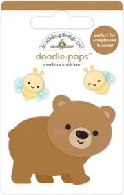 Doodlebug Doodle-Pops 3D Stickers-Honey Bear DP7465