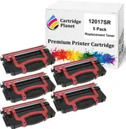 5 Pack Compatible Toner Cartridge for Lexmark 12017SR 12037SR (2,000 Pages) for Lexmark E120 E120N