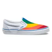 Vans Classic Slip On Rainbow White Men's 9 Women's 10.5 Skate Shoes New