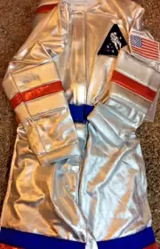 Pottery Barn Kids Light Up Silver Astronaut Halloween Costume 12-24 NWT Jumpsuit