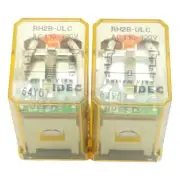 Lot of 2 Idec RH2B-ULCAC110-120V Ice Cube Relay DPDT 10A, 110-120VAC Coil
