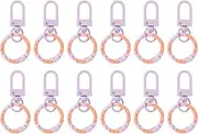 uxcell 12 Pcs Lobster Claw Clasp, Colorful Metal Keychain Clasp Swivel Hooks with Spring Key Rings Trigger Clips for Bag Door Key Chains DIY Craft Jewelry Making, Donut Purple