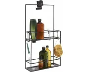 Cubiko Shower Caddy, Black Metal Shower Caddy Over The Shower Head Bath