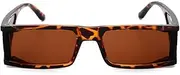 [HCHES] Vintage Rectangle Sunglasses Women Small Frame Mirror Sun Glasses Silver Black Lens Men One Piece Punk Eyeglasses Gafas Shades