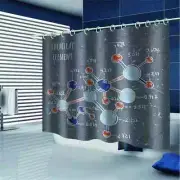 Chemical Molecular 3D Shower Curtain Waterproof Fabric Bathroom Decoration