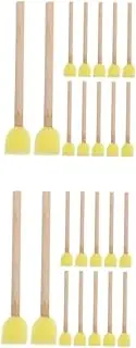 2sets Wooden Handle Round Sponge Brushes Art Sponges for Boys and Girls Painting 30pc*2