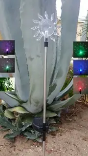 Set of 2 Garden Decoration Exciting Vibrant Sun Solar Stick Color Change Light