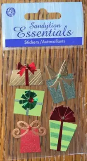 Sandylion Essentials Christmas Gifts Presents Bow Holiday Card Scrapbook Sticker
