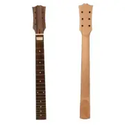 Unfinished 22 Fret Guitar Neck for LP Style Rosewood Fretboard Black Head