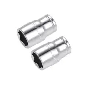 2 Pcs 1/4-inch Drive 7/16-inch 6-Point Shallow Socket, Cr-V
