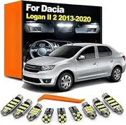 11Pcs LED Bulb Interior Dome Map License Plate Light Kit, For Dacia Logan II 2 MK2 2013 2014 2015 2016 2017 2018 2019 2020