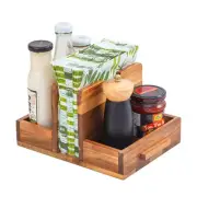 Napkin Holder for Table Wooden Napkin Holder with Salt and Pepper Shakers