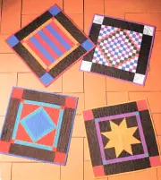 AMISH MINI-QUILTS - LINCOLN'S PLATFORM PLACE MATS -- VINTAGE SEWING PATTERNS