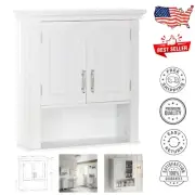 Stylish Wall Mount Storage Cabinet for Bathroom & Laundry - Adjustable Shelf