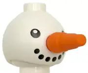 LEGO New White Minifigure Head Snowman with Orange Carrot Nose Part D97