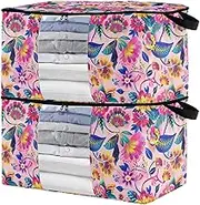 sanluoli 90L 2 Pack Under Bed Shoe Storage Containers with Reinforced Handles, clear window Clothes Boxes For Closet
