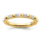 14K Solid Yellow Gold Diamond Stacking Ring