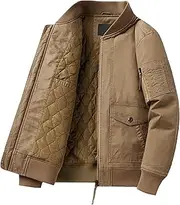 [Generic] Men's Casual Field Windbreaker Parka Coat Casual Military Windbreaker Coat Lightweight Windbreaker Bomber Jacket