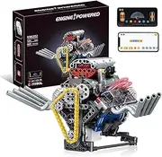 V8 Engine Model Kit,to Build Your Own Mini Engine That Works,Mini Engine Build Kit for Adults,Combustion Engine Model That Runs,Hobby Building Blocks Kit for Adults Engineering Construction STEM Toy